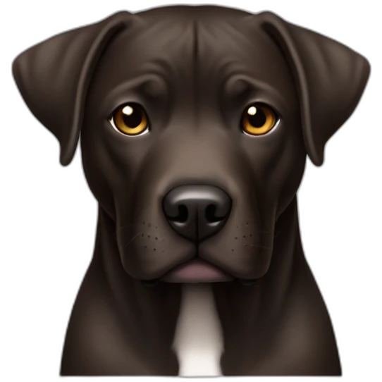 Perro completo Mezcla de labrador pitbull café oscuro emoji