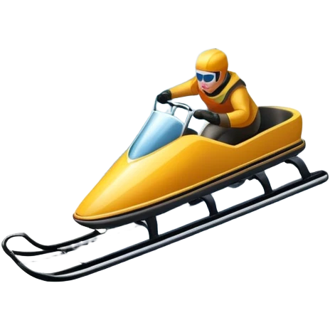 An icon featuring a sleek sled speeding down a snowy hill, with a snowy landscape and pine trees in the background. The motion lines and slight snow spray emphasize the thrill of the ride. Transparent background highlights the excitement and fun of sledding. emoji