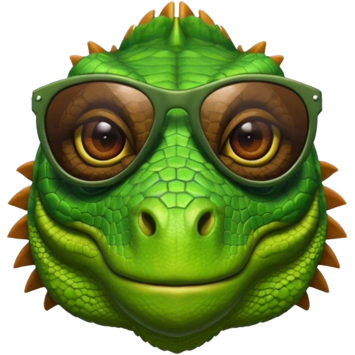 capitalist iguana head with sunglasses emoji