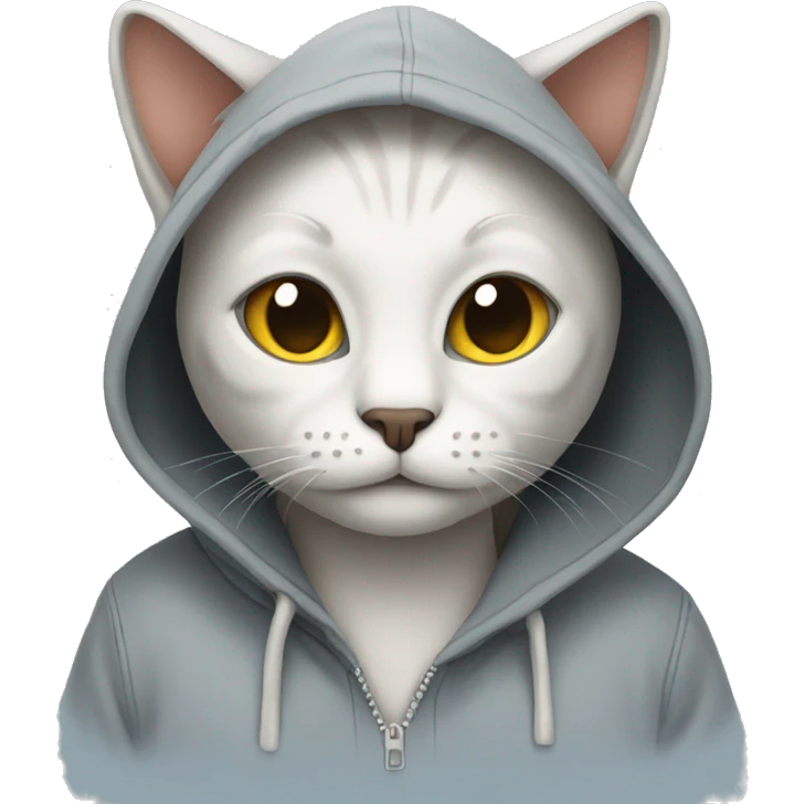 cat wearing a hoodie emoji