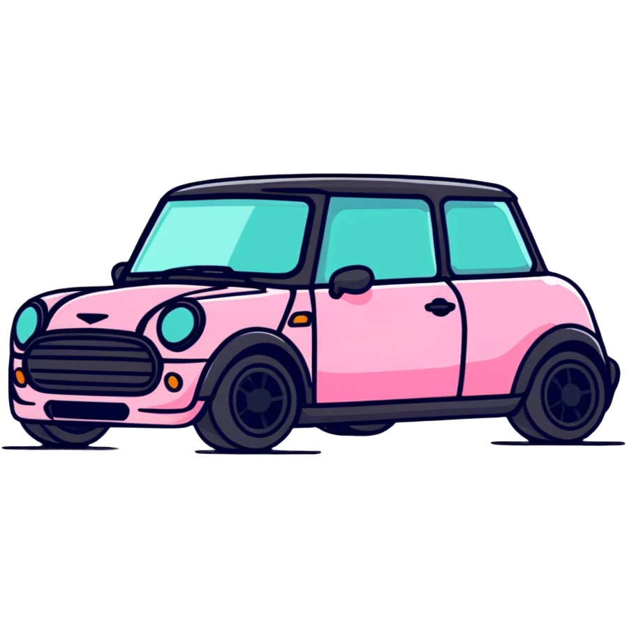 Pink mini car emoji