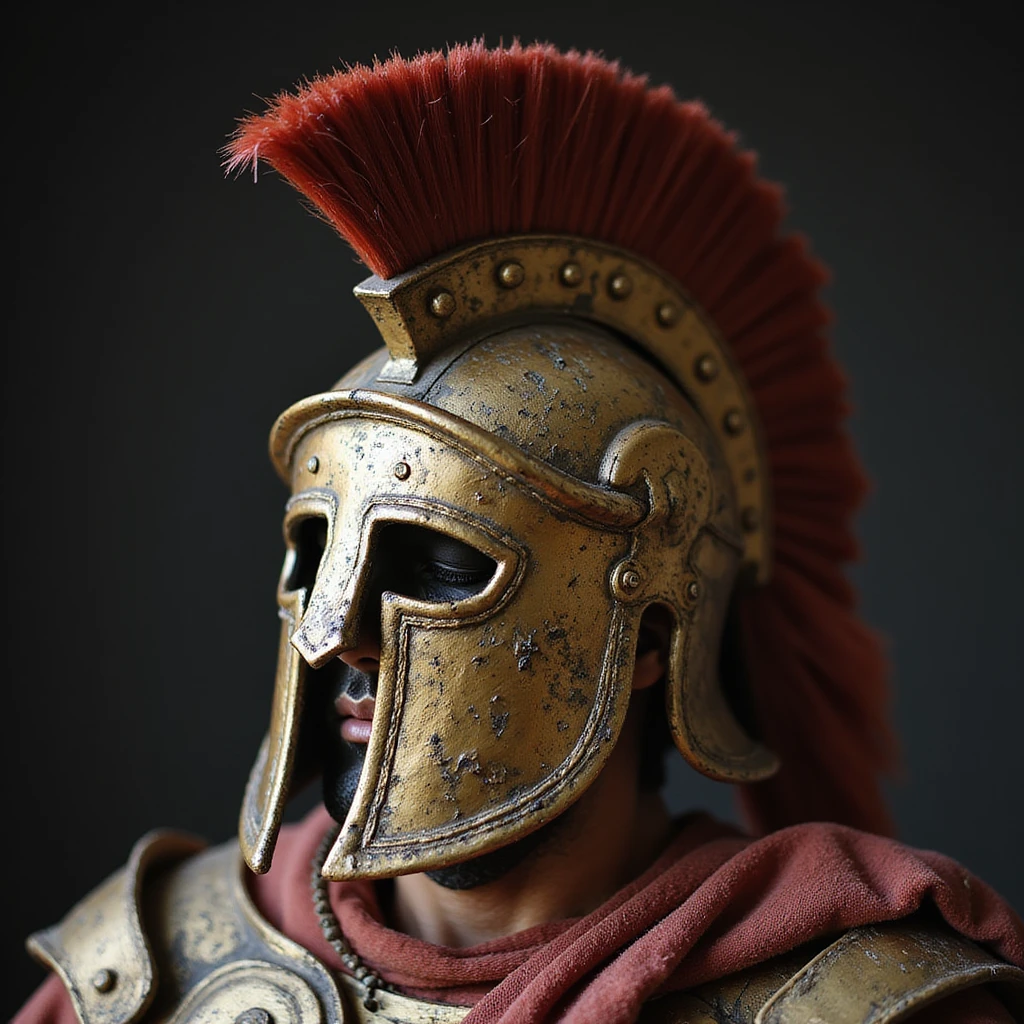 Ancient Roman galea helmet, realistic details, metallic shine emoji