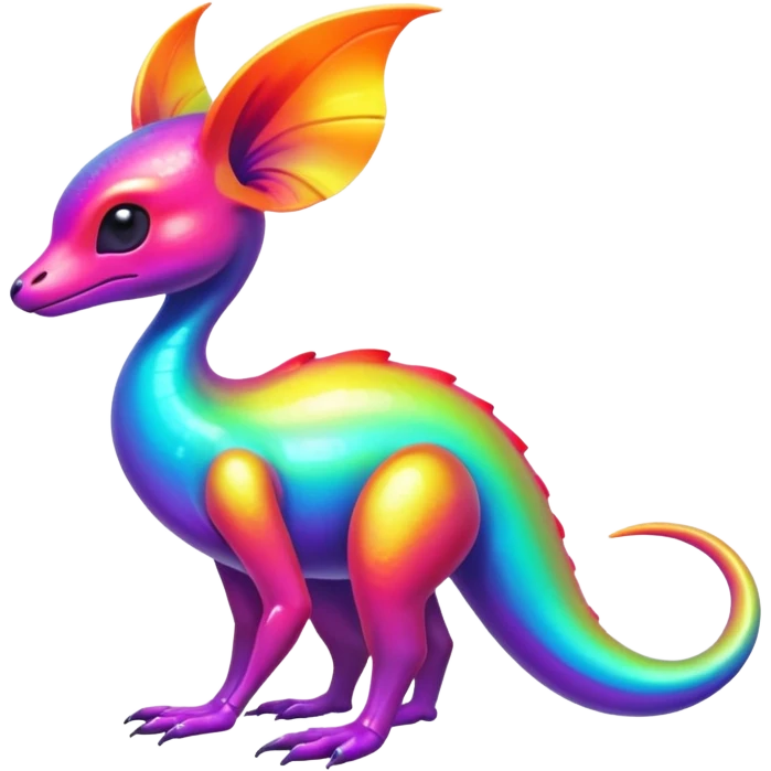 An exotic neon colorful unique bizarre eccentric Fakémon-creature (full body) emoji