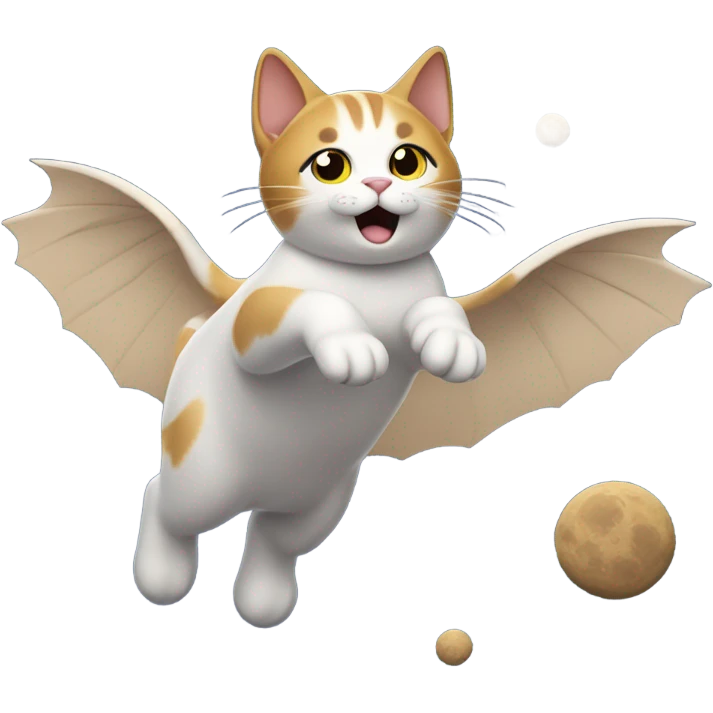 The cat is flying on the moon emoji