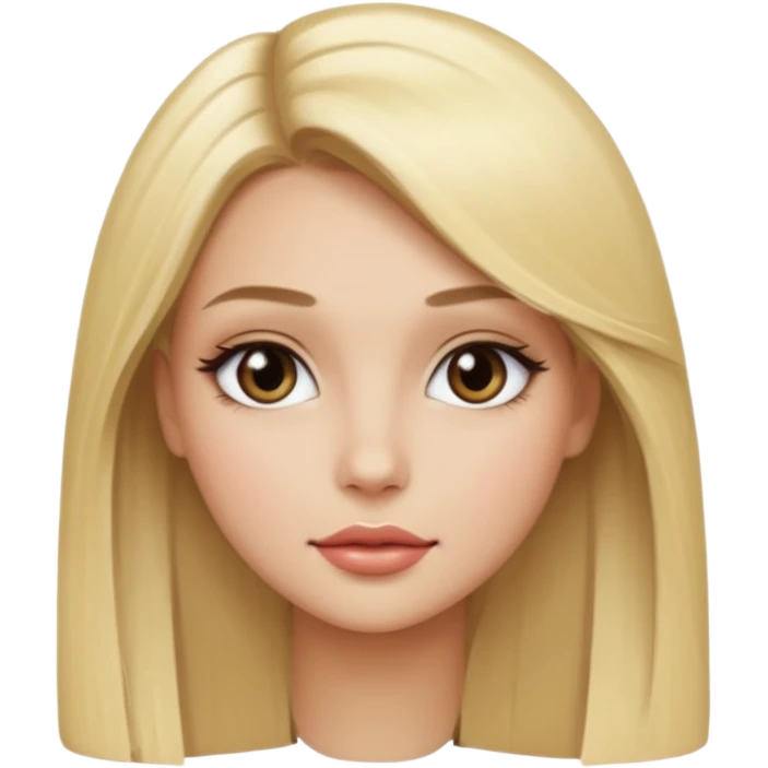 Gorgeous, blonde girl with straight hair and makeup emoji