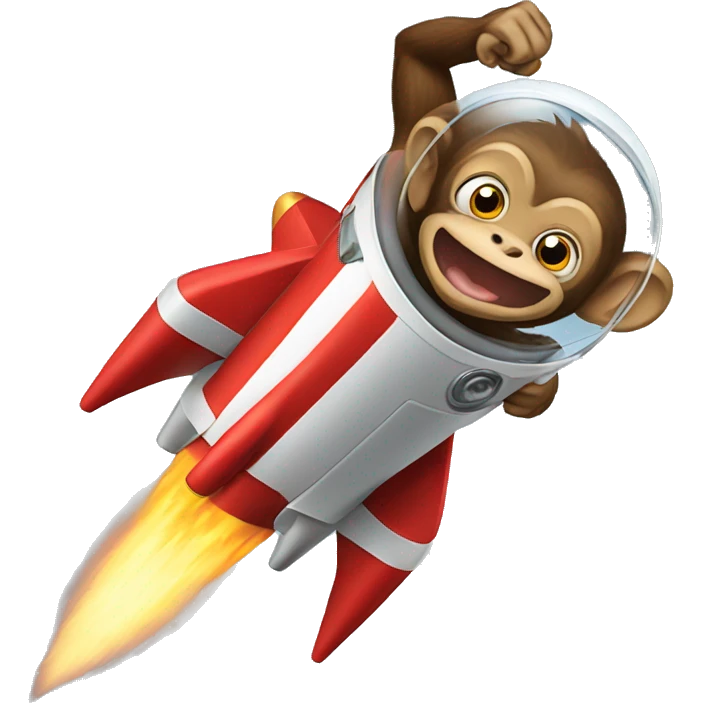 Monkey riding a rocket  emoji