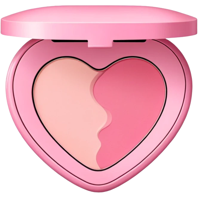 Heart-shaped blusher compact makeup emoji