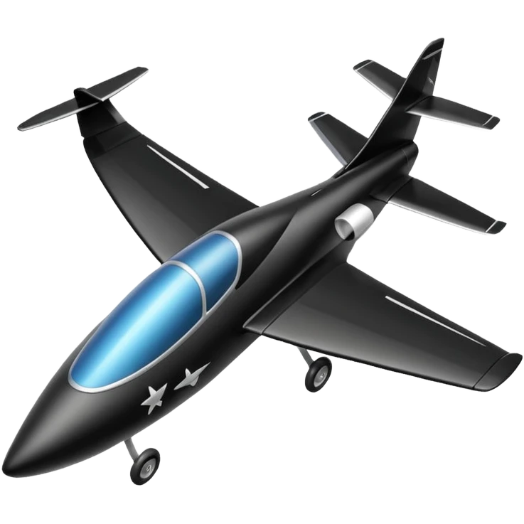 Emoji of a black rc plane emoji
