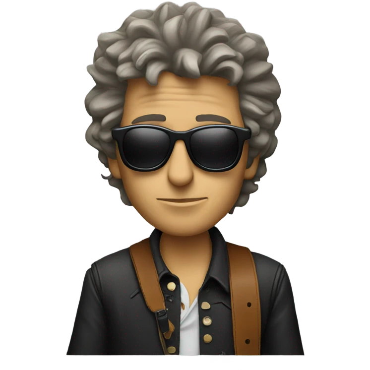 bob dylan with sunglases and guitar emoji