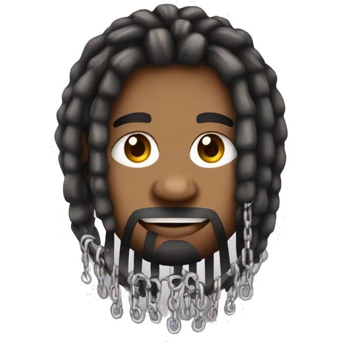 nonchalant dreadhead with grill and 10 chains on emoji