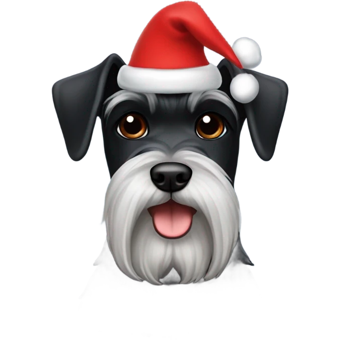 Black schnauzer Christmas hat emoji
