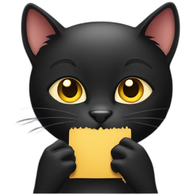 black cat filing its nails emoji