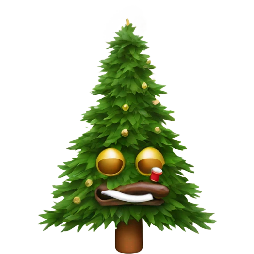 Christmas tree smoking a cigar emoji
