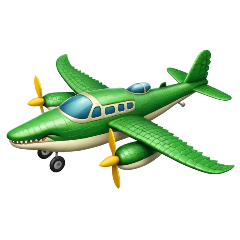 Hace una emoji de un cocodrilo que sea un avion emoji
