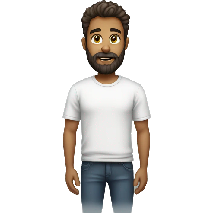 bearded hairy man in tshirt emoji