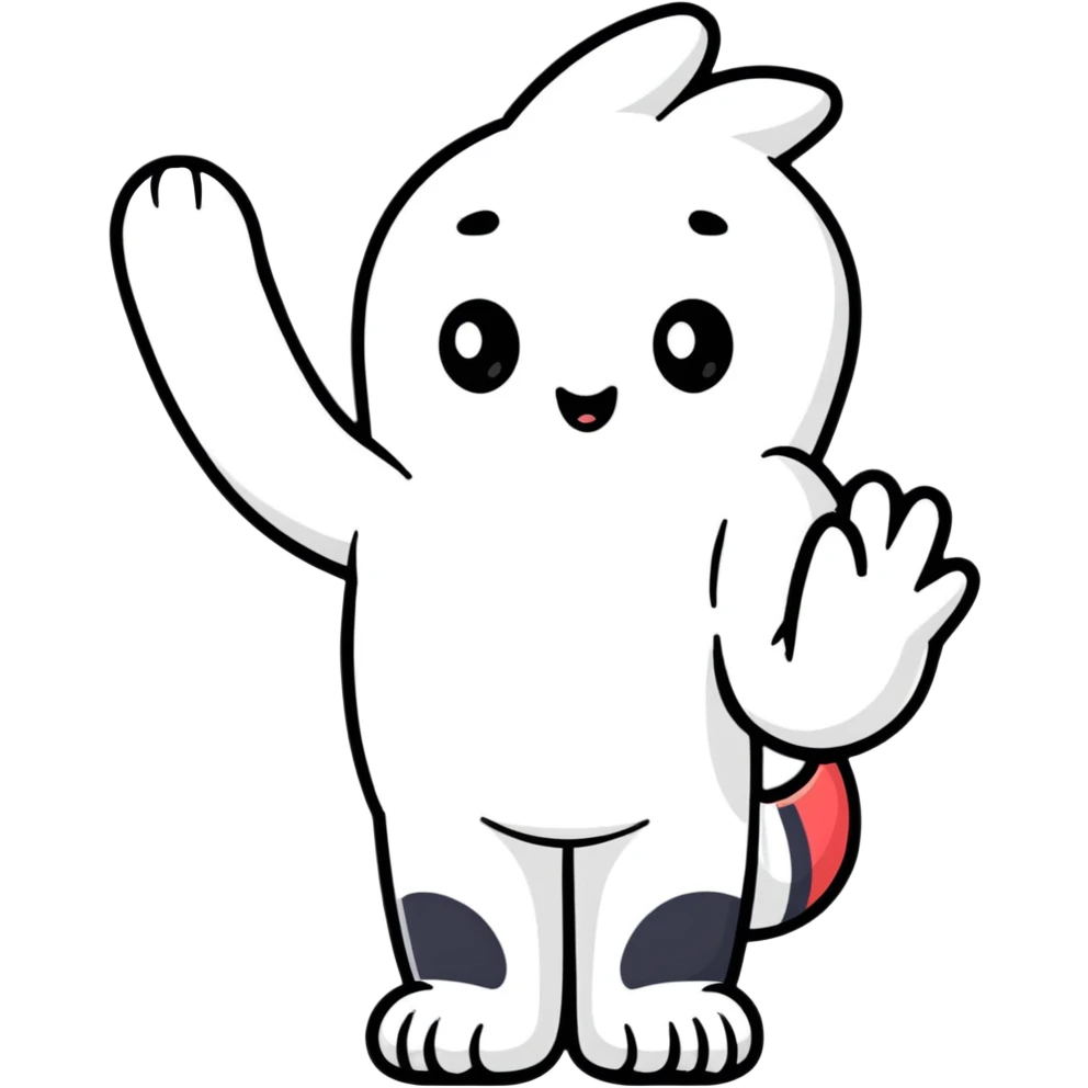 cute character waving hand emoji