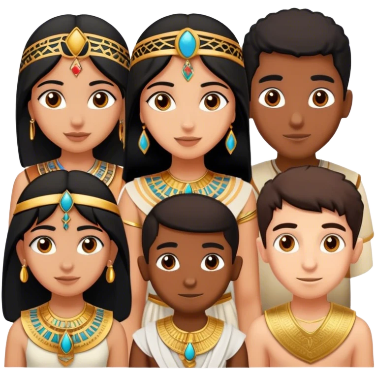 5 bestfriends, 1 indian girl, 1 Egyptian boy, persian girl 1 moroccan boy 1 black boy emoji