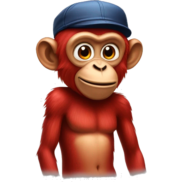 red monkey in cap emoji