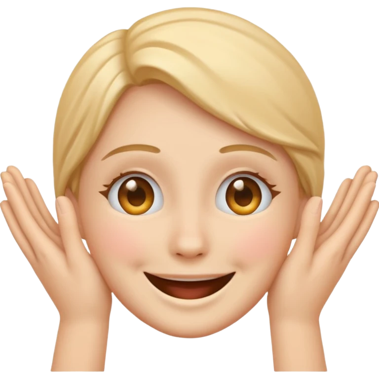Hands covering smiling face  emoji