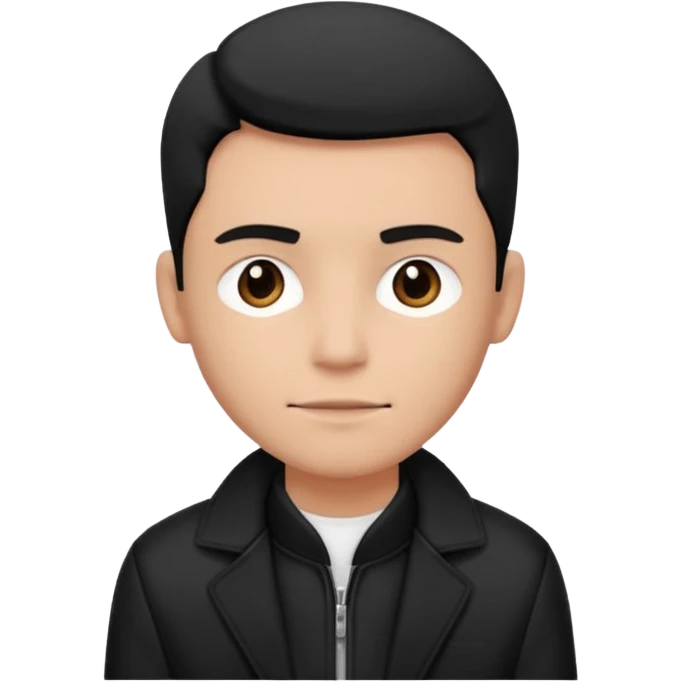 balck and white photo man in jacket emoji