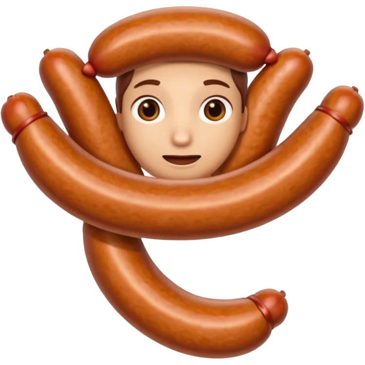 A sausage with hands wrapped around it emoji