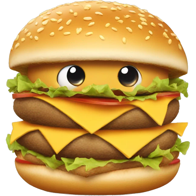 Fat bird eating burger emoji