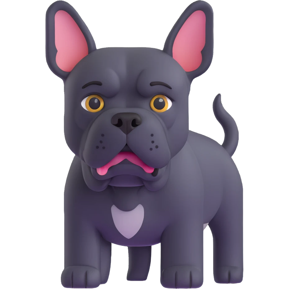 black Cane Corso dog with cropped ears and short tail emoji