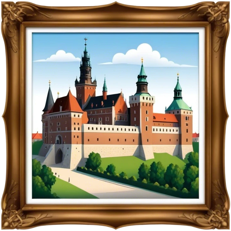 Cinematic Realistic Wawel Castle Landmark Emoji, depicted with the historic royal castle rendered with intricate detail and dramatic, majestic lighting. emoji