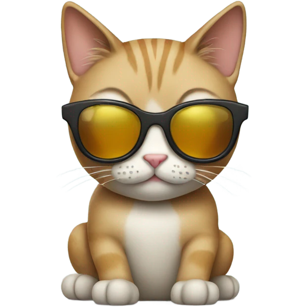 Cat with sunglasses showing a peace sign emoji