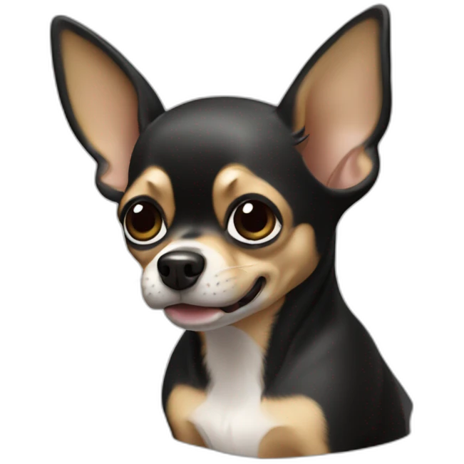 chihuahua NEGRO gritando emoji
