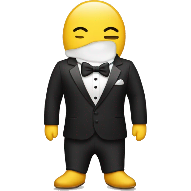 pee pod wearing a tuxedo emoji