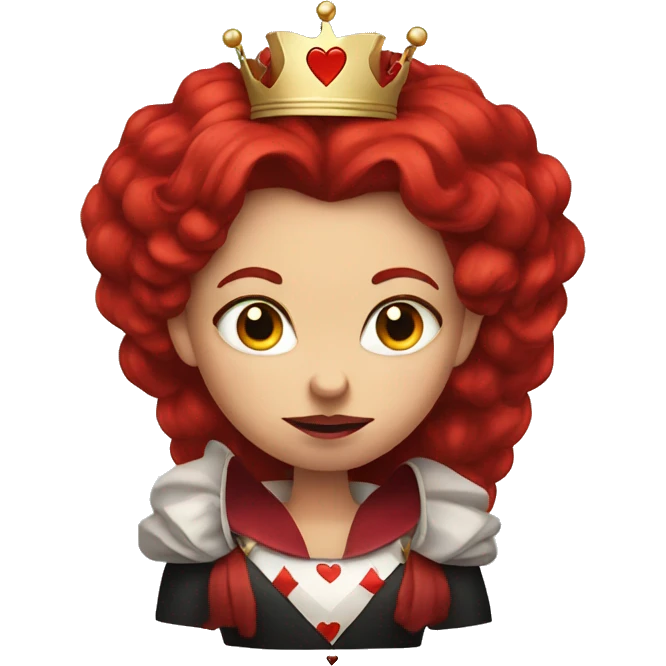 queen of hearts, red hair, angry emoji