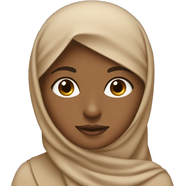 women with hijab in warm tone skin color not to light but not to dark, using a beige hija emoji
