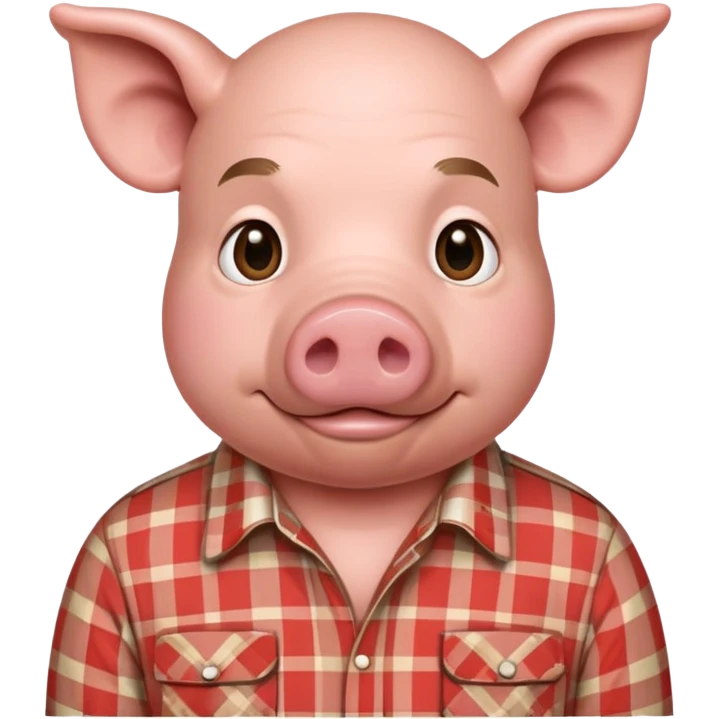 pig man with plaid shirt emoji