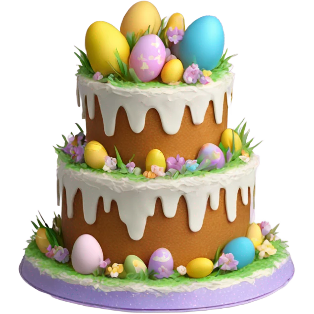 beautifully decorated 2 tier Easter cake emoji