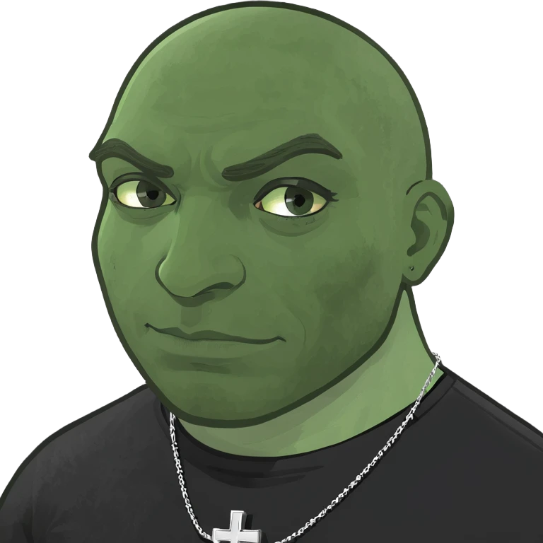 balkan white guy masculine biceps with dark brown hair as buzz cut and thick eyebrows with a slit on them wearing a black shirt that is tight and you can see his muscles dark brown eyes and wearing a small silver cross necklace emoji