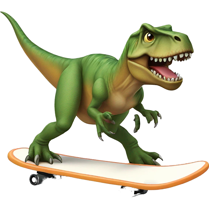 Trex on a sufboard emoji