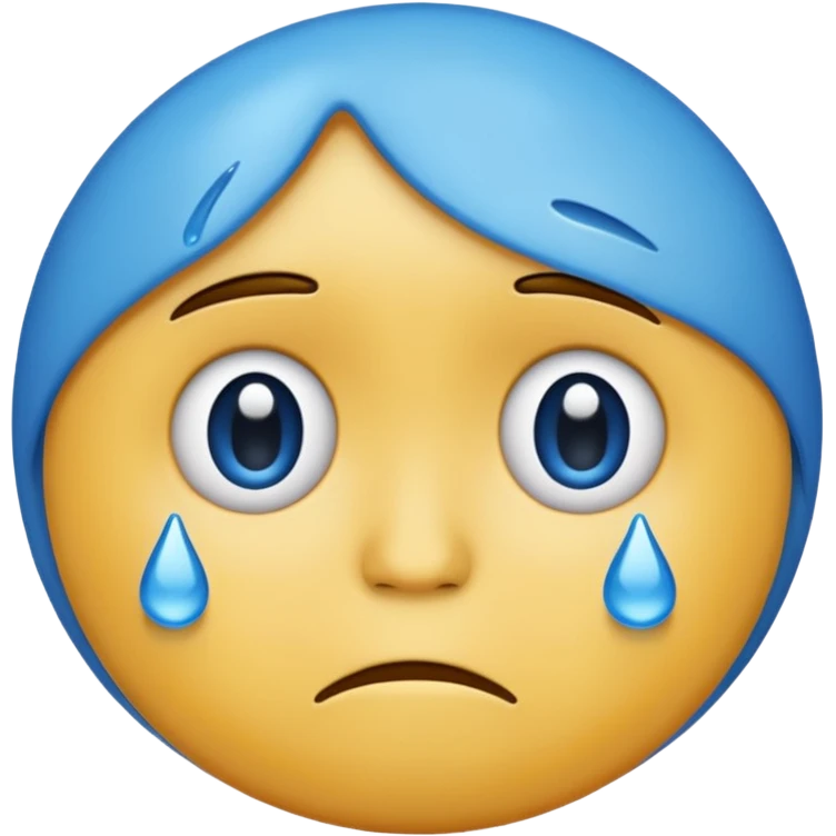 Sad face blue. emoji  emoji