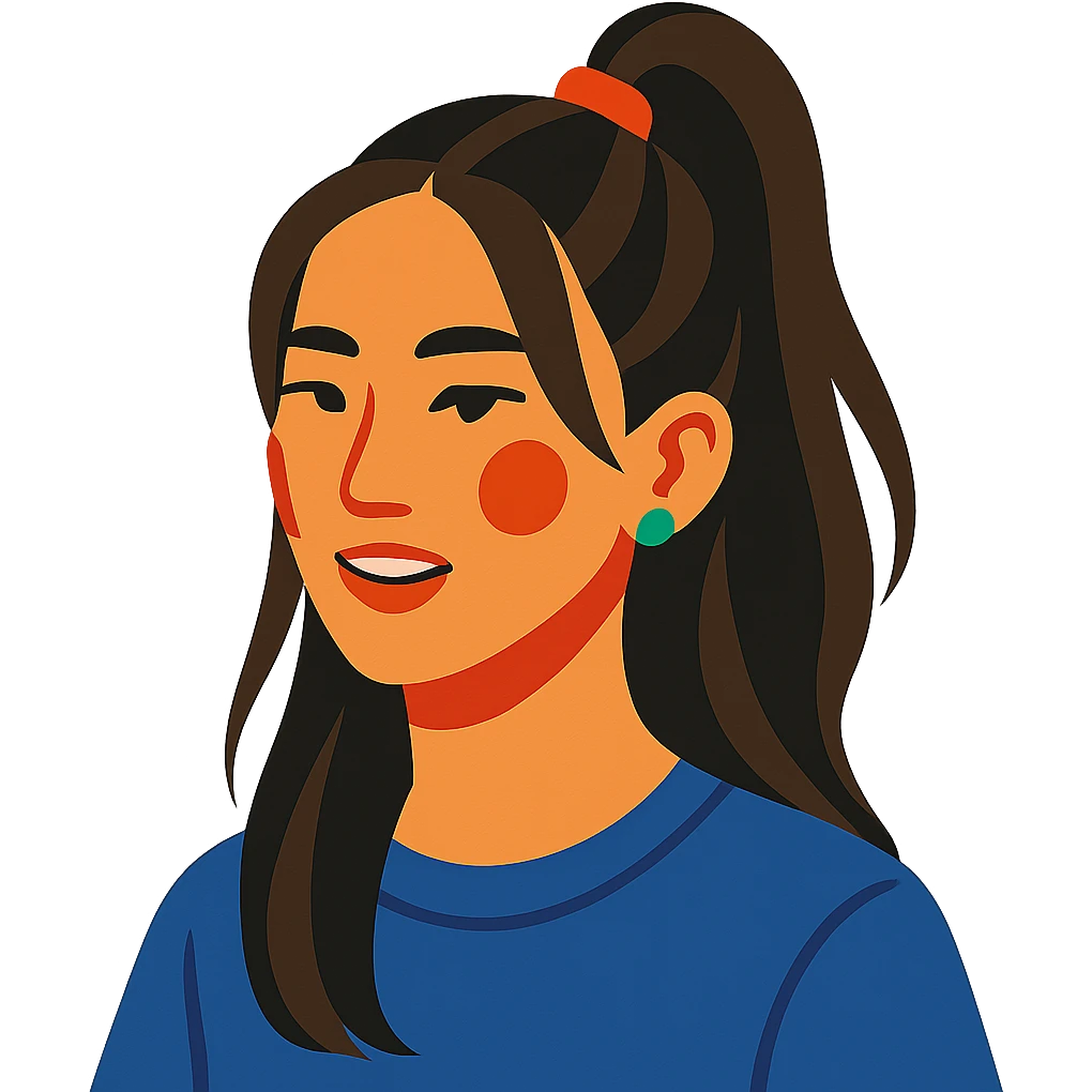 Asian girl with hairstyle like Tate McRae emoji