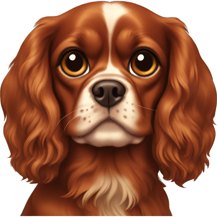 Brownish red cavalier King Charles spaniel dog  emoji