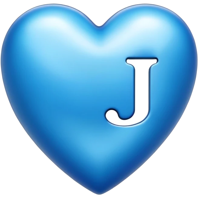 Blue heart with letter J on it emoji