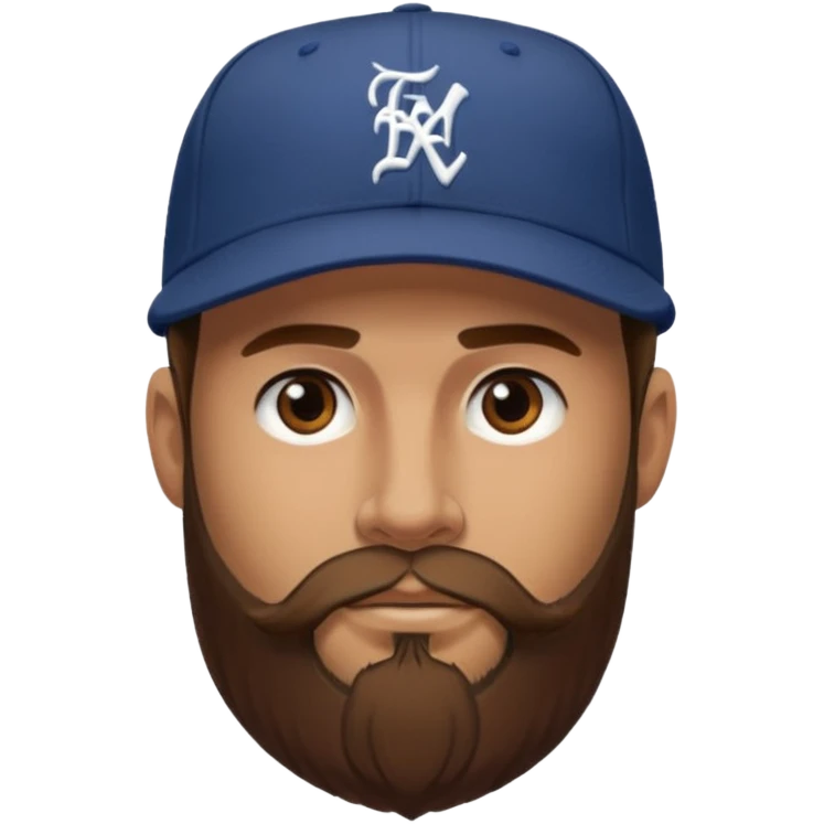 Jared Woosley (long hair, beard, tattoos, and hat). emoji