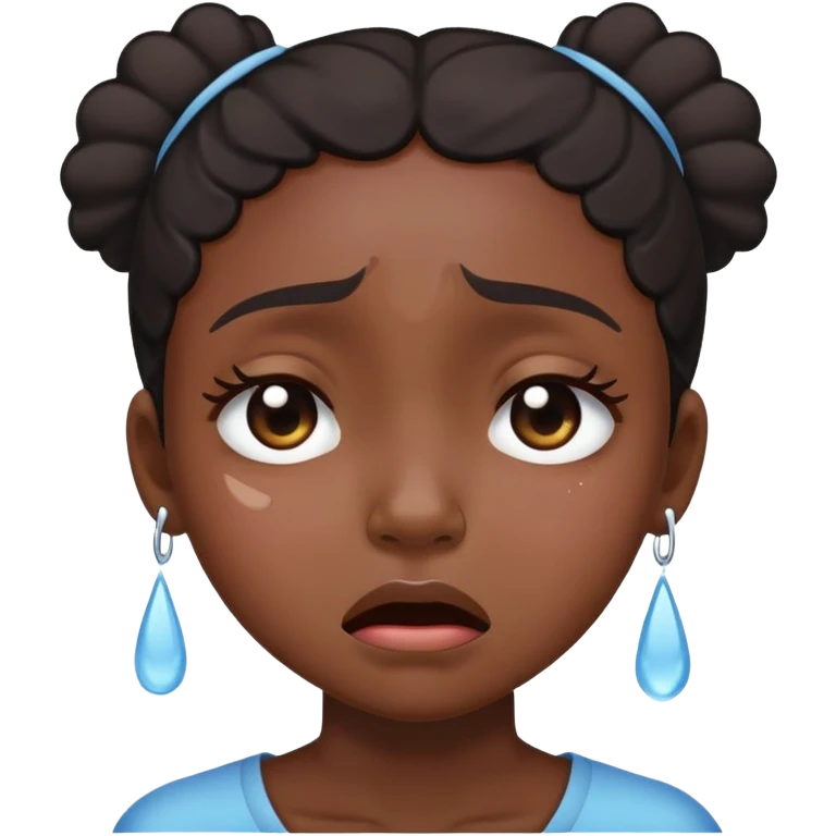black girl crying (tears must look like this emoji : 😭) emoji