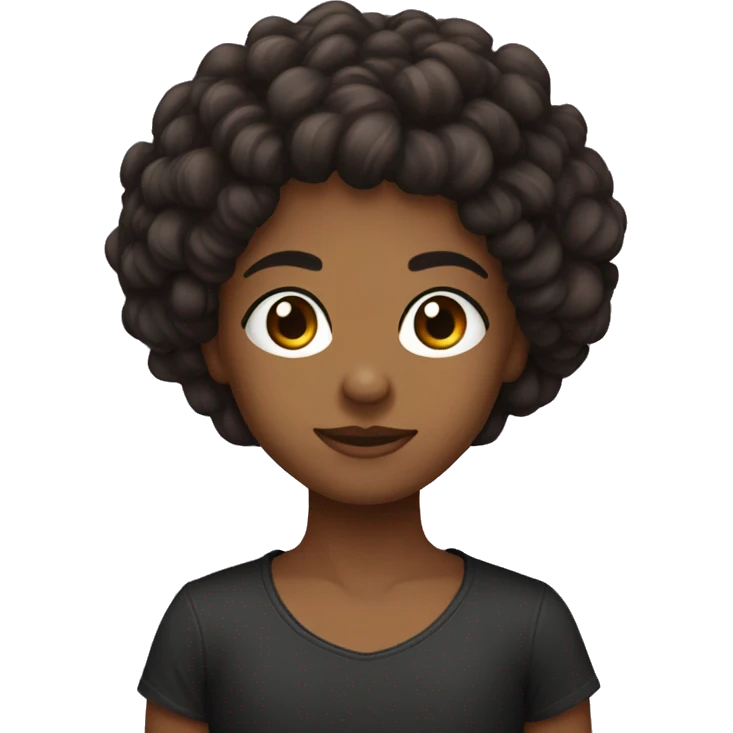 criança cabelo preto olho castanho emoji