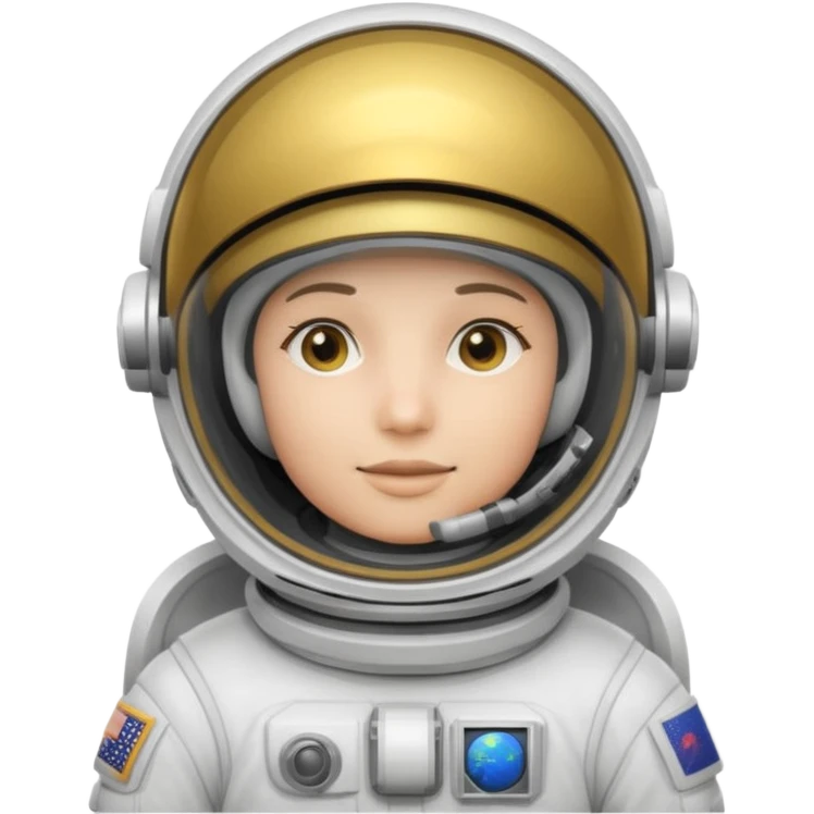 Astronaut in white EVA suit with gold visor helmet emoji