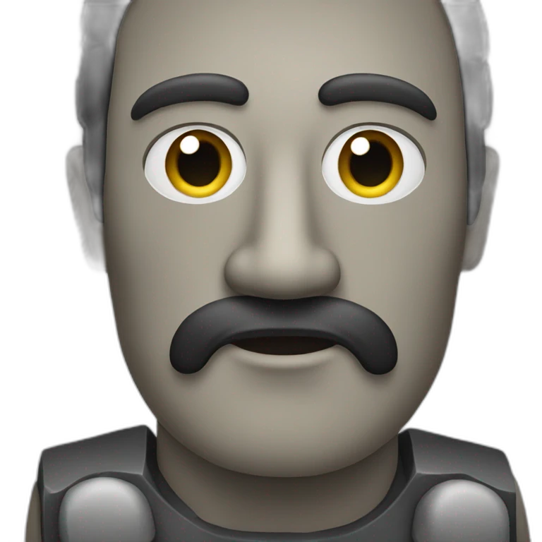 Moai emoji with short mustache emoji