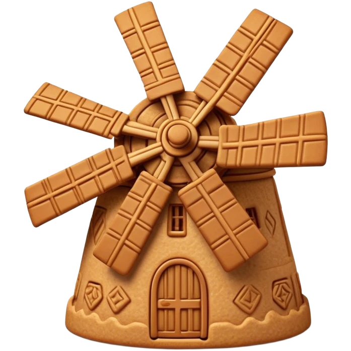 Speculaas Cinematic Realistic Speculaas Biscuit Emoji, depicted as a spiced speculaas cookie crafted in a charming windmill shape, rendered with intricate textures and warm, inviting lighting. emoji