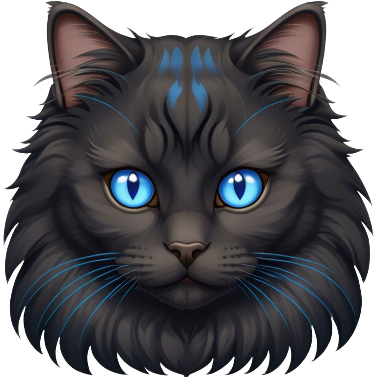 black maine coon with blue eyes emoji