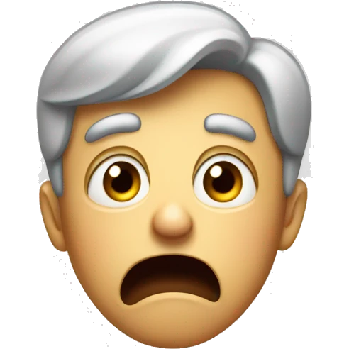 a shocked and horrified face that looks a 100 years old emoji