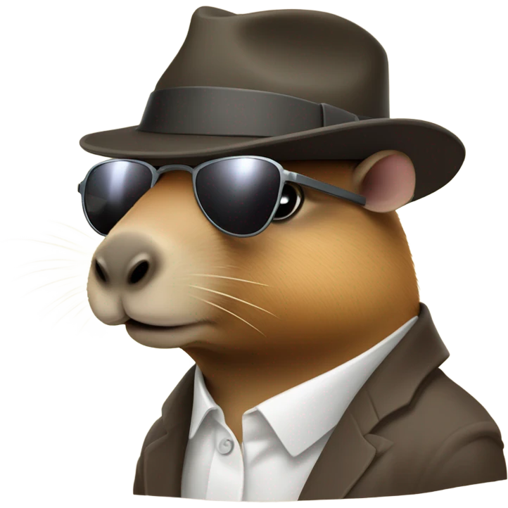 capybara secret agent fedora emoji